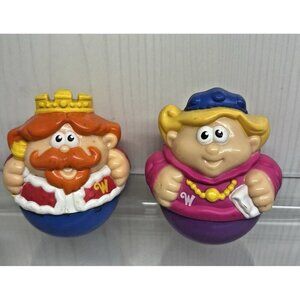 Playskool Weebles Wobbly Castle Pals King & Queen Figures 2004 2.75"